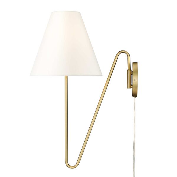 Kennedy Brushed Champagne Bronze with Ivory Linen One-Light Swing Arm Sconce, image 5